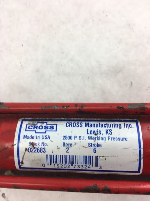 NEW Cross 022683 TIE ROD HYDRAULIC CYLINDER 2” BORE 6” STROKE, 2500 PSI, (B366) 2