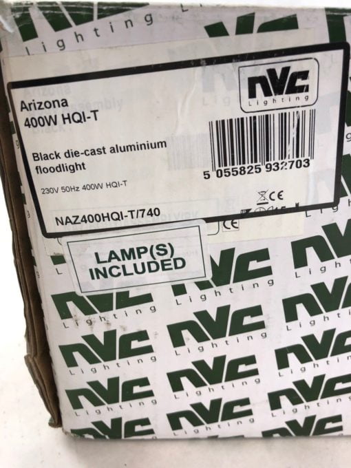 NEW NVC ARIZONA NAZ400HQI-T/740 FLOODLIGHT 400W HQI-T METAL HALIDE BLACK (TLO) 1