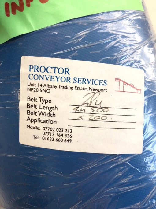 NEW PROCTOR CONVEYOR 2PU CONVEYOR BELT, 4M 500 BELT LENGTH 200 BELT WIDTH, B432 2