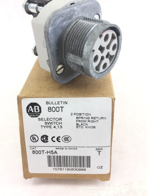 Allen-Bradley 800T-H5A Nema Type 4 13 Selector Switch 2 Position Spring New H39 2