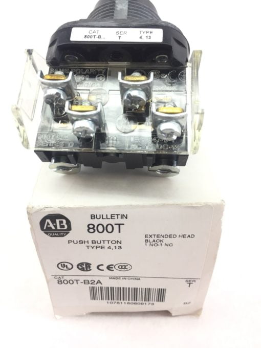 ALLEN BRADLEY 800T-B2A EXTENDED HEAD BLACK 1NO 1NC PUSH BUTTON NEW IN BOX! (H92) 2