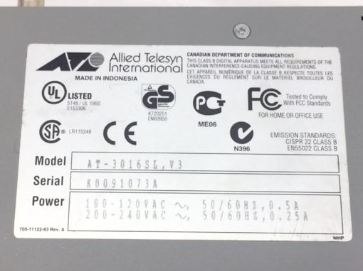 CentreCOM 3016SL AT-3016SL, V-3 10BASE-T ETHERNET MULTIPORT REPEATER (B55) 2