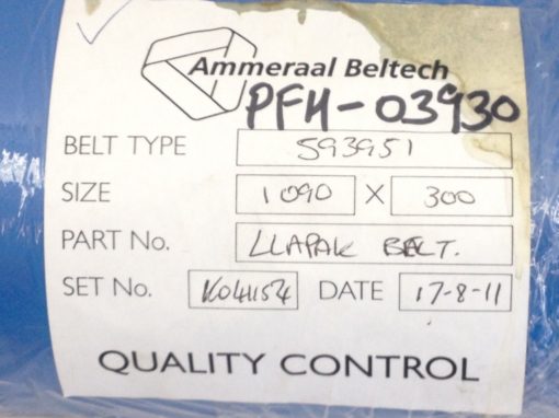 AMMERAAL BELTECH PFM-03930 CONVEYOR BELT TYPE: 593951 BLUE 1090 X 300 (TOL) 2