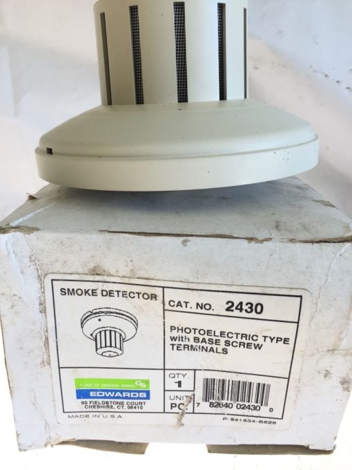 NEW IN BOX Edwards 2430 Photoelectric Type Smoke Detector w/ Base Screw, (B190) 3