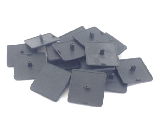 2”sq BLACK PLASTIC FLAT HOLE COVER CAP PLATES 16-PK (F286) 1