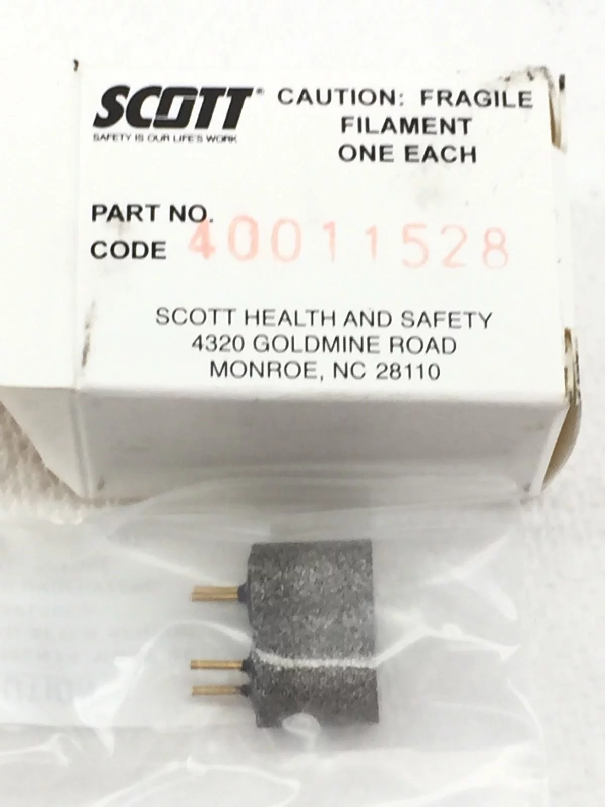 TYCO SCOTT SAFETY 40011528 GAS SENSOR 5.5V CATALYTIC BEAD (A372)