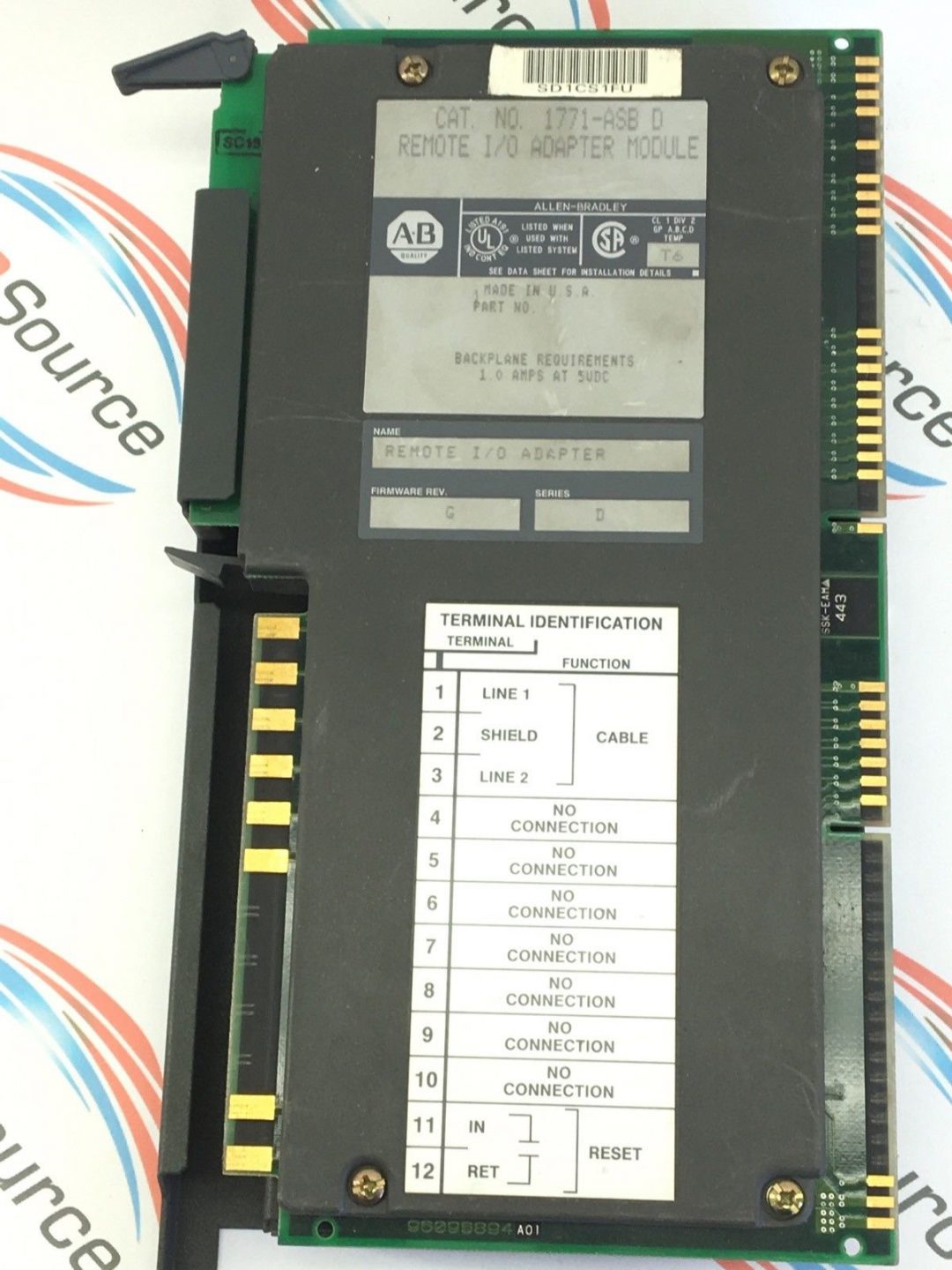 ALLEN BRADLEY 1771-ASB D REMOTE I/O ADAPTER MODULE FIRMWARE REV G SERIES D