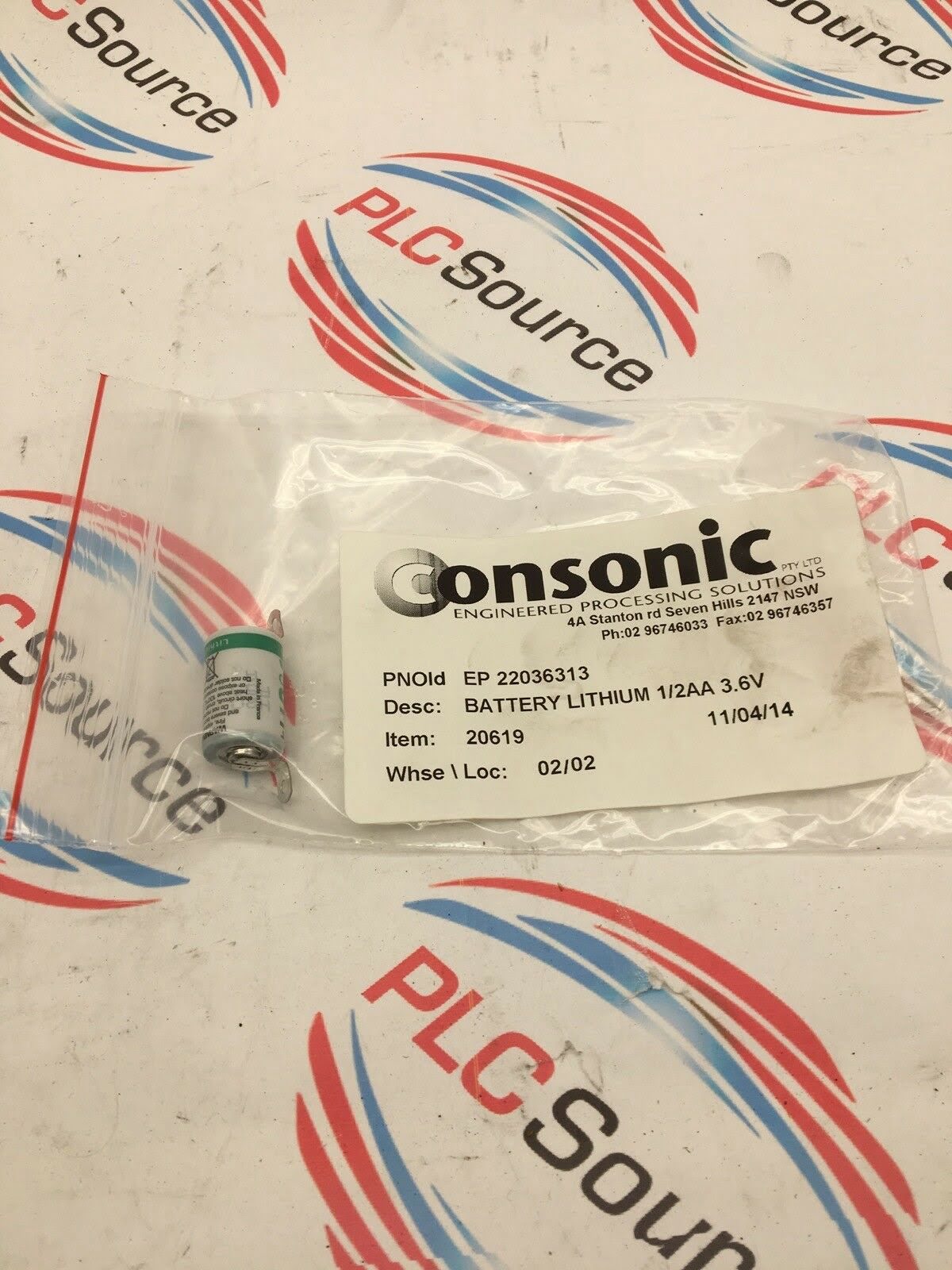 CONSONIC SAFT LITHIUM BATTERY 1/2 AA 3.6V 13163D205