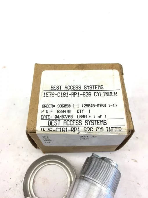 NEW IN BOX BEST ACCESS SYSTEMSÂ 1E76-C181-RP1-626 Tapered Mortise Cylinder, B323 1