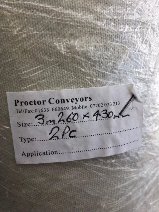 NEW PROCTOR CONVEYOR 2PC 3M260 LENGTH 430MM WIDTH CONVEYOR BELT, WHITE, (B419) 2